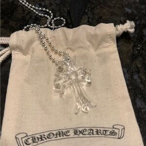 Chrome Hearts anniversary 20th year clear silicon cross necklace